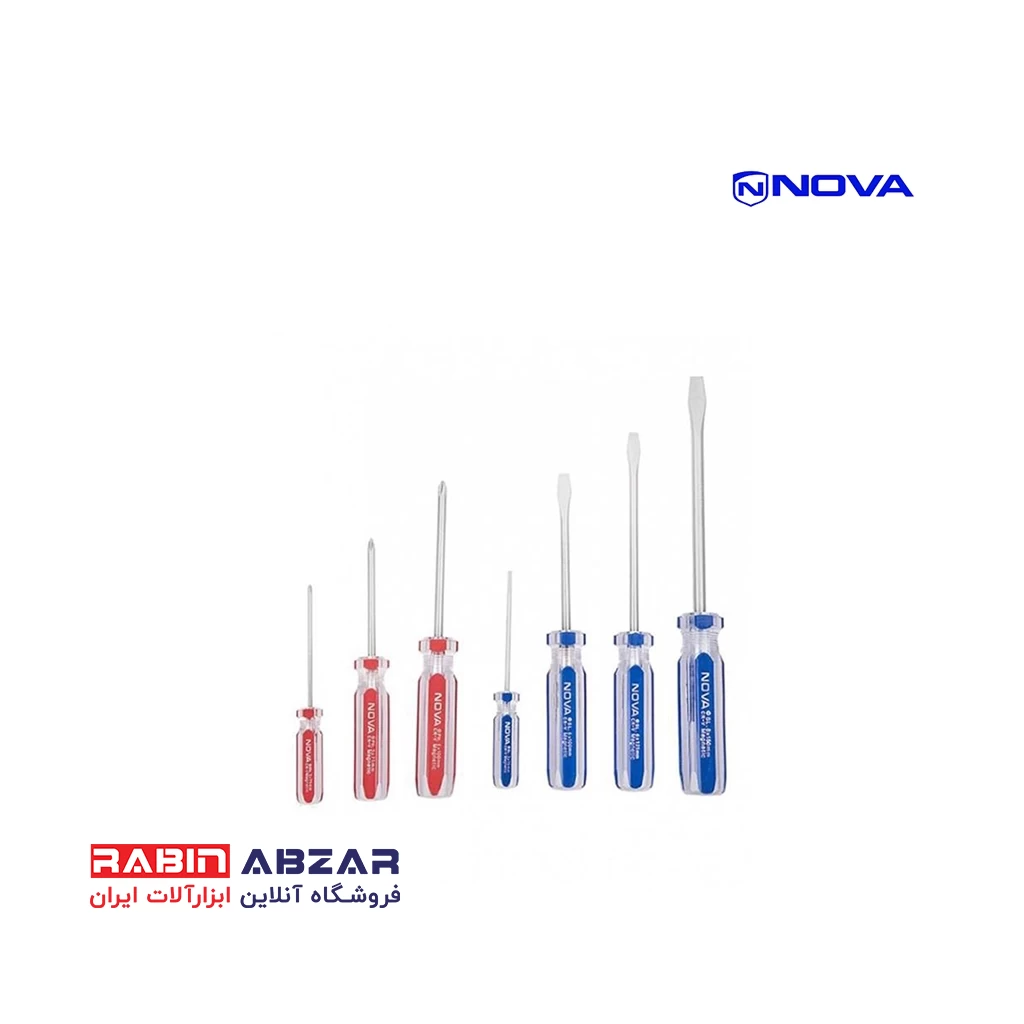 ست 7 عددی پیچ گوشتی دسته کریستالی نووا - NOVA - 1015