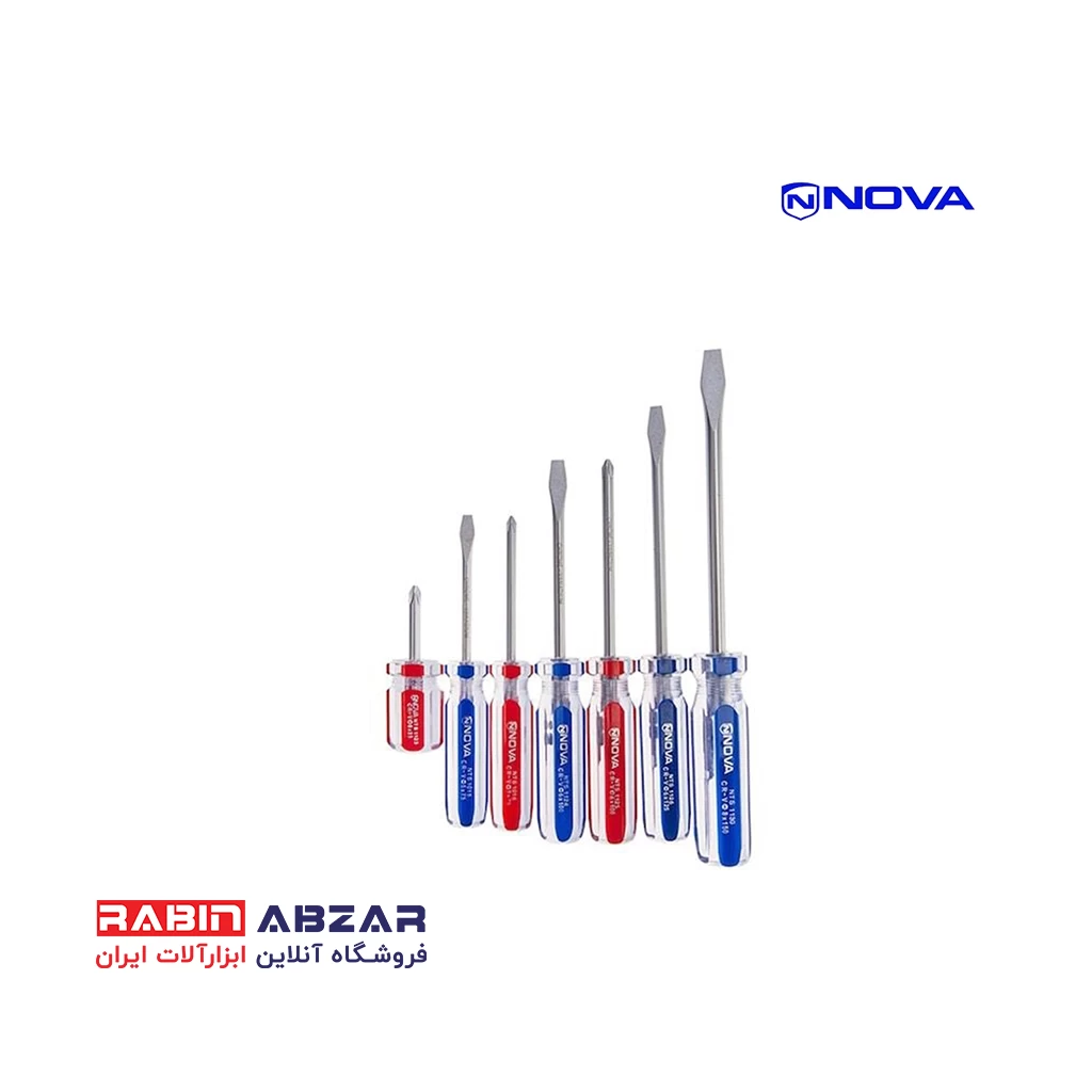 ست 7 عددی پیچ گوشتی دسته کریستالی نووا - NOVA - 1015