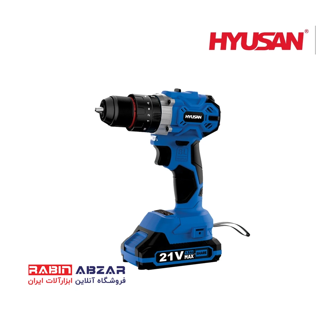 دریل شارژی ( چکشی ) 21 ولت براش لس هیوسان - HYUSAN - HS-2135B