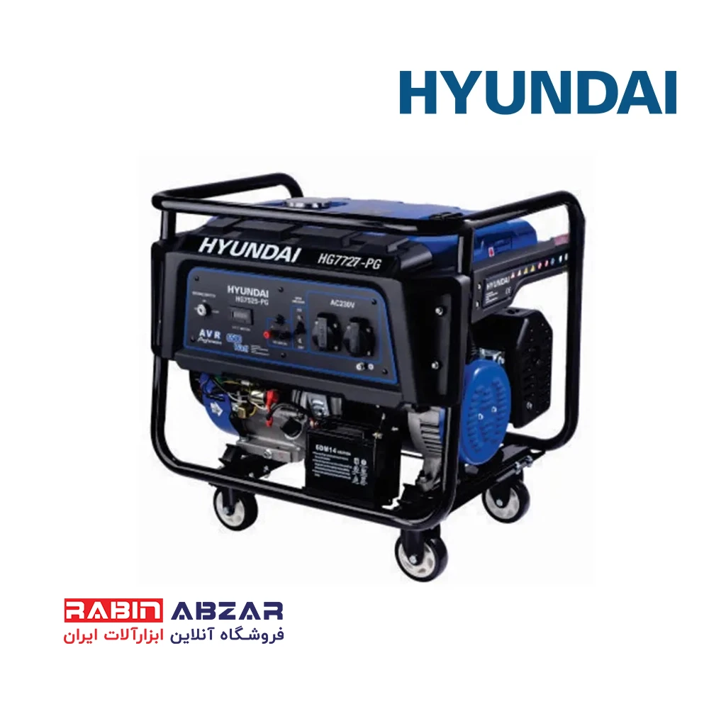موتور برق ( ژنراتور ) بنزینی 7.7 کیلو وات هیوندای - HYUNDAI - HG7727-PG