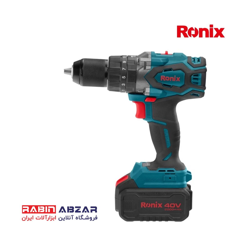 دریل شارژی 40 ولت چکشی براش لس رونیکس - RONIX - 8905 - 40V