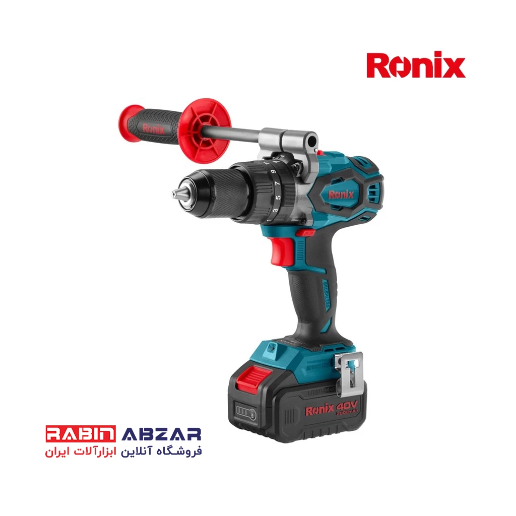 دریل شارژی 40 ولت چکشی براش لس رونیکس - RONIX - 8905 - 40V