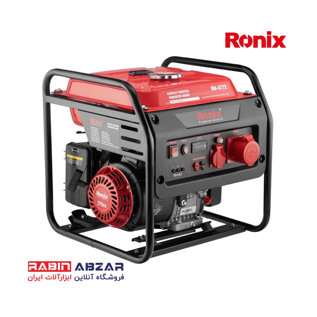 موتور برق ( ژنراتور ) بنزینی 6 کیلو وات اینورتری رونیکس - RONIX - RH - 4772