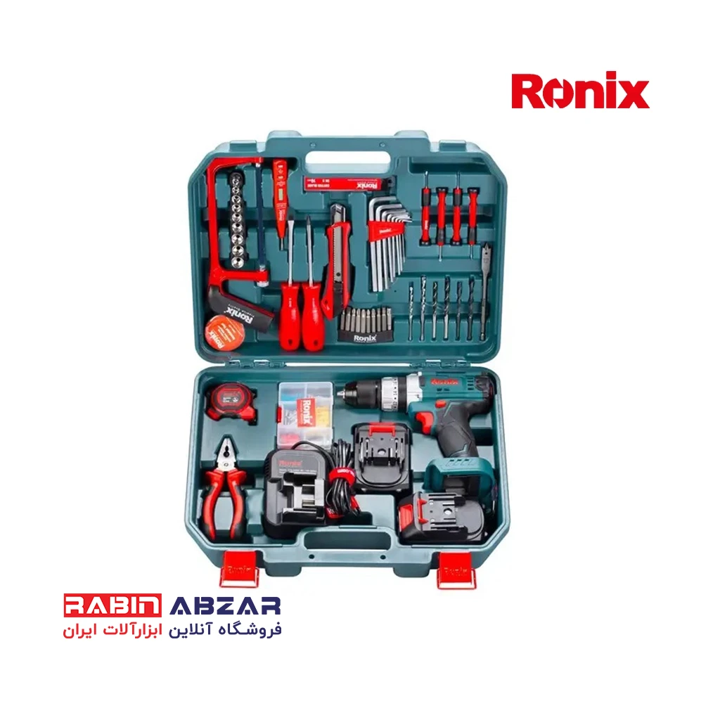 دریل شارژی 20 ولت 53 پارچه رونیکس - RONIX - RS - 8620