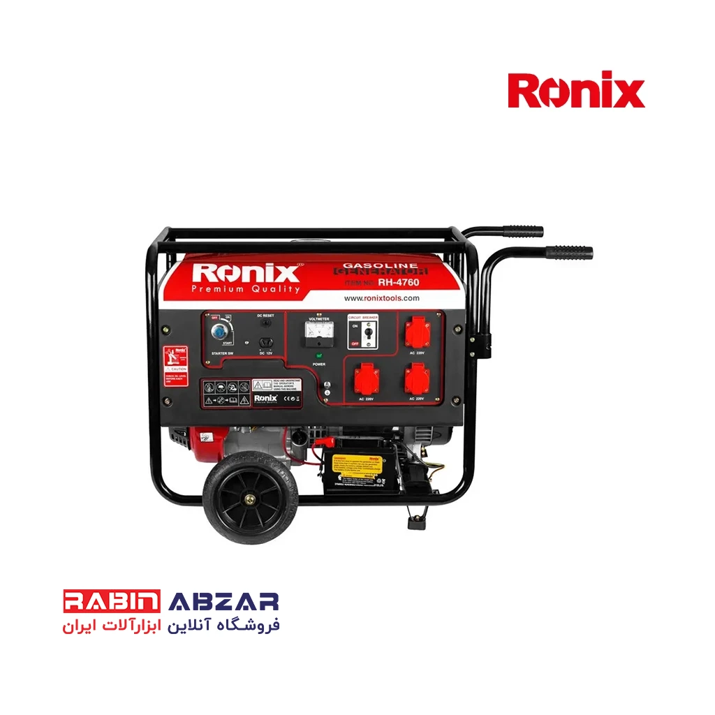 موتور برق  ( ژنراتور ) بنزینی 6 کیلو وات رونیکس - RONIX - RH - 4760